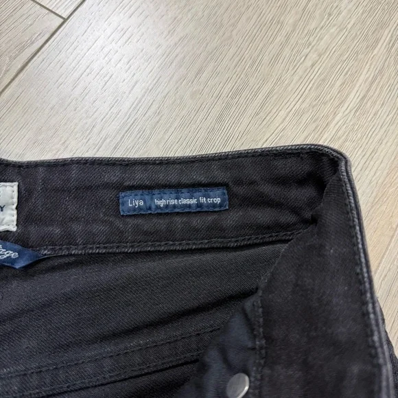 Citizens of Humanity Liya High Rise Crop Jeans Washed Black Size 24 - Picture 7 of 13